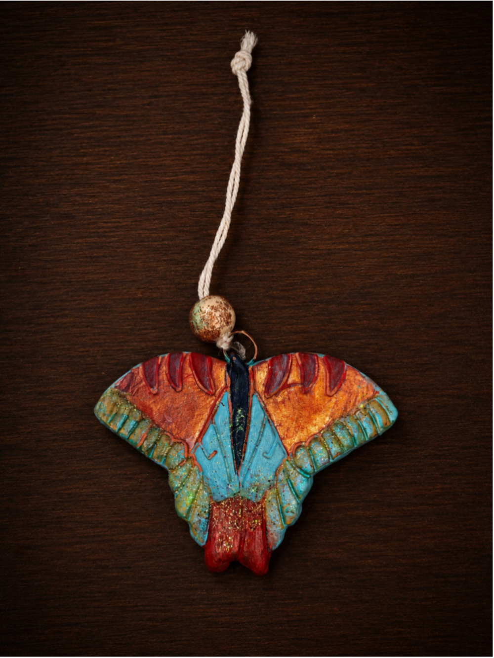 Unbranded Butterfly Ornament One Size Orange Blue